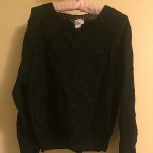 Vintage Leather and hand knit top by S.M.H. new with tags